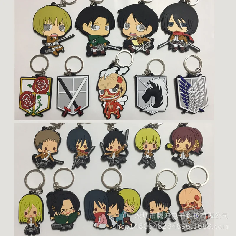 Attack on Titan Anime Accessories Cartoon Pendant Keychain Keyring New Novelty