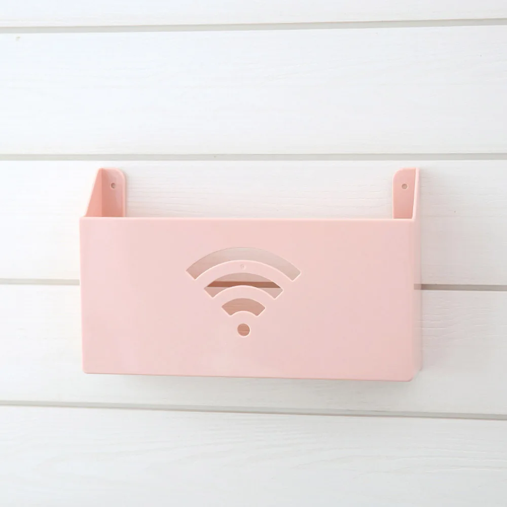 pink Новое обновление настенный маршрутизатор коробка для хранения 4 цветов Wifi полка коробка прочно висящая самоклеящаяся коробка для хранения суперсигнал Горячий - Цвет: pink