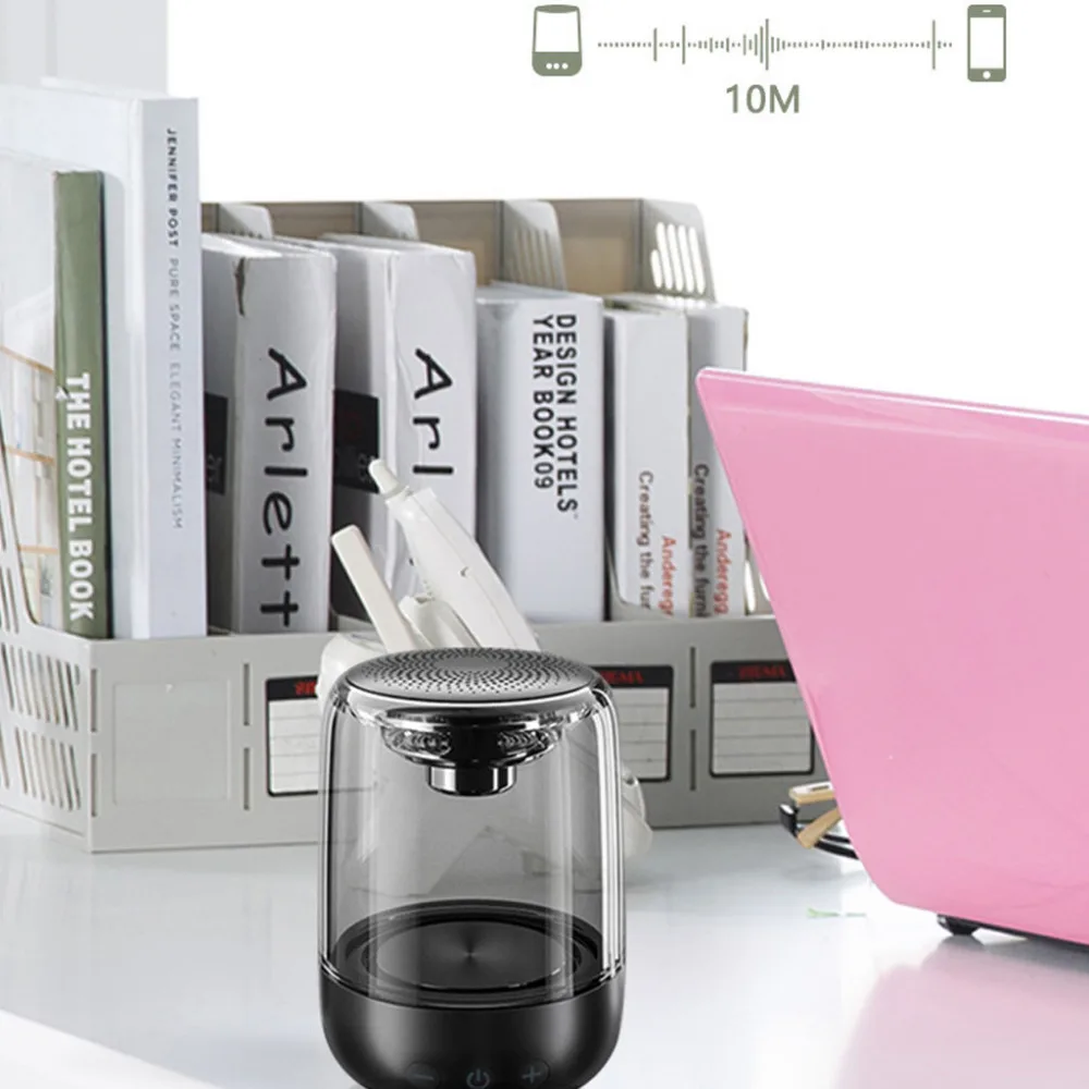 Portable Wireless Transparent RGB LED Blueteeth Speakers HD HiFi Powerful Sound WMic Hands Free Home Outdoor Speaker 40AUG6 (10)