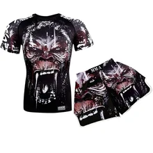 T shirtMMA Трусы трикотажные спортивные шорты с коротким рукавом с принтом боксерские ММА шорты мужские шорты кикбоксинг, муай-тай боксео grappling thai