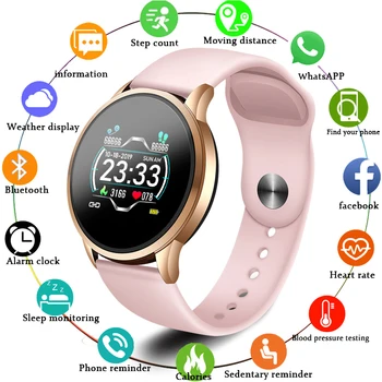 

LIGE Fitness Tracker IP67 Waterproof Smart Watch Screen Heart Rate Monitor Pedometer Smart Bracelet OLED Bluetooth Women Watch