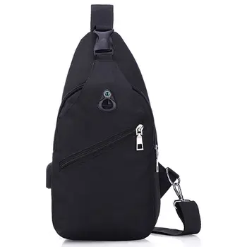 

Antitheft Usb Recharging Chest Pack Bag Men Waterproof Crossbody Bag for Women Short Trip Messenger Shoulder Bag Black