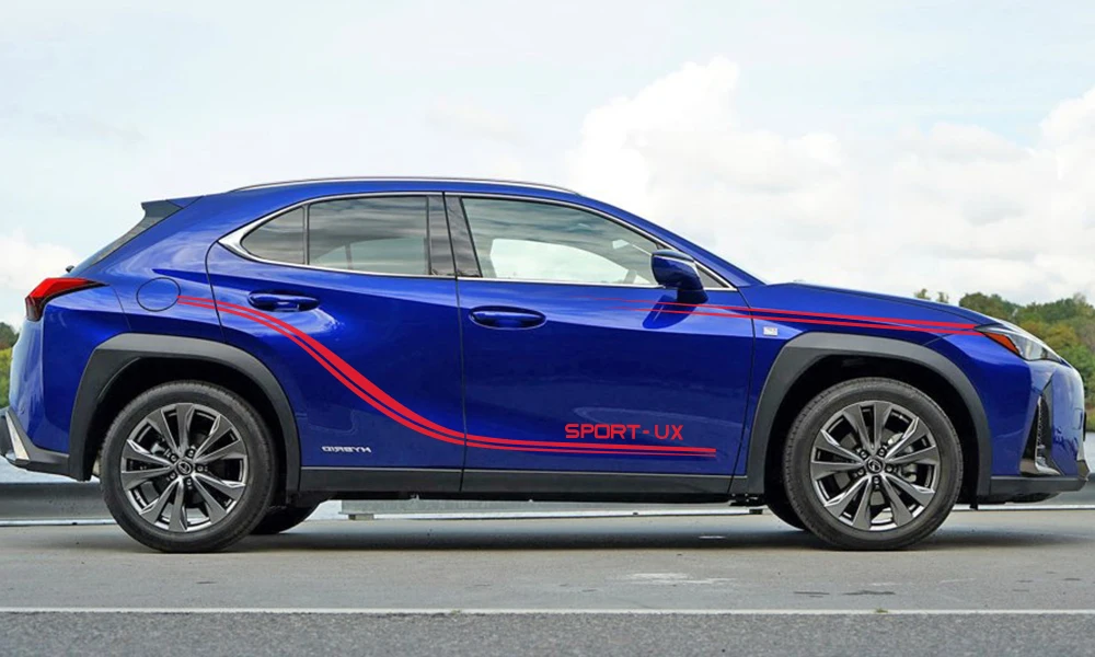 2 шт., для Lexus IS250 RX300 UX, для спортивных автомобилей, боковые полосы, наклейки, авто виниловые наклейки, украшения, Стайлинг, тюнинг автомобиля, аксессуары