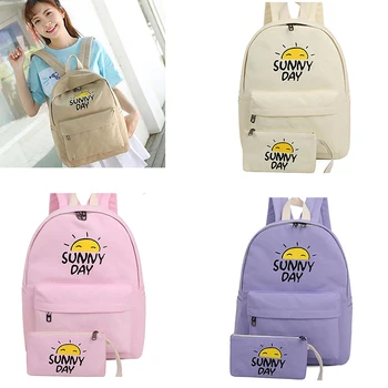 

1Pcs Sunny Day Backpack Women's Cute Solid Backpack School Bags for Teenage 2020 New Fashion Leisure Travel School Bag
