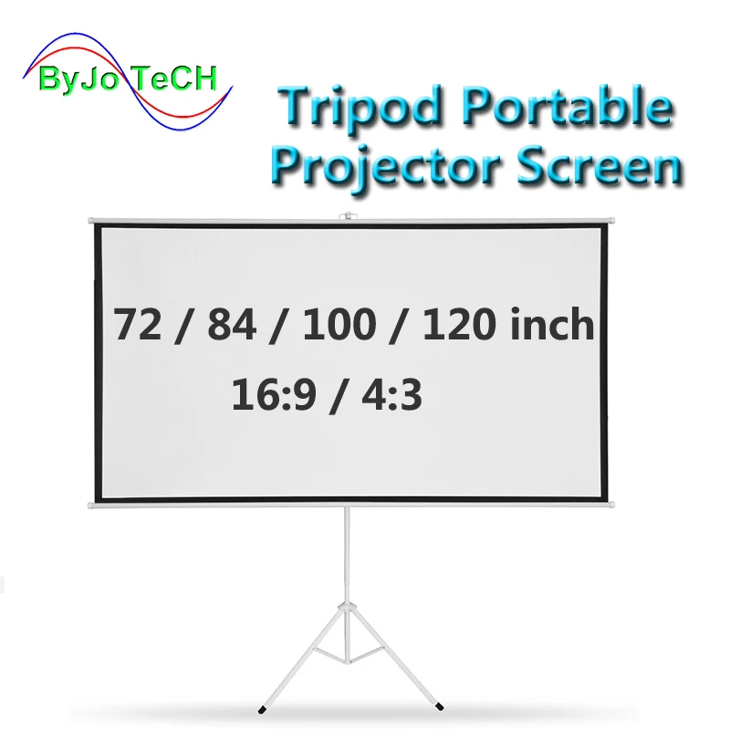 

ByJoTeCH Projection Screen 72 to 120 inch Tripod portable projector screen HD Gain for DLP and LED projector Mobile presentation