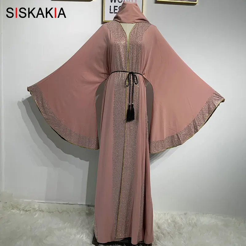 Siskakia роскошный кардиган с бриллиантами Jalabiya Дубай Абая кимоно кафтан модный