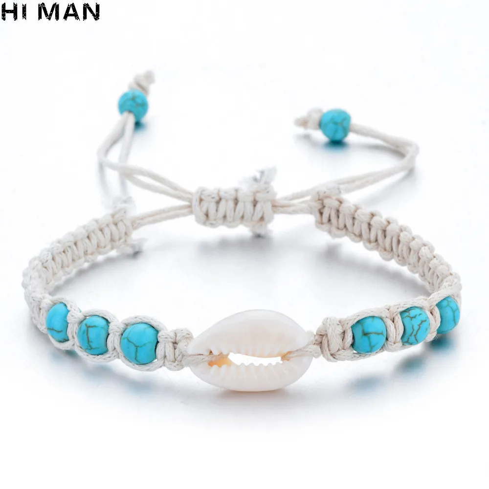 Bracelet Jewelry Natural Stone Hand-woven Shell Bracelet Men Women Adjustable