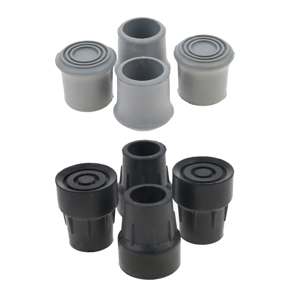 8pcs Rubber Crutch Ferrules Walking Stick Cane Trekking Poles Tips Foot Replacement Cane Tips 2.2 cm / 0.86 inch Inner Diameter 