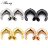 Alisouy 2pcs 6mm-30mm Water Drop Glossy Stainless Steel Ear Plugs Tunnels Expander Saddle Ear Gauges Ear Piercings Body Jewelry ► Photo 1/6