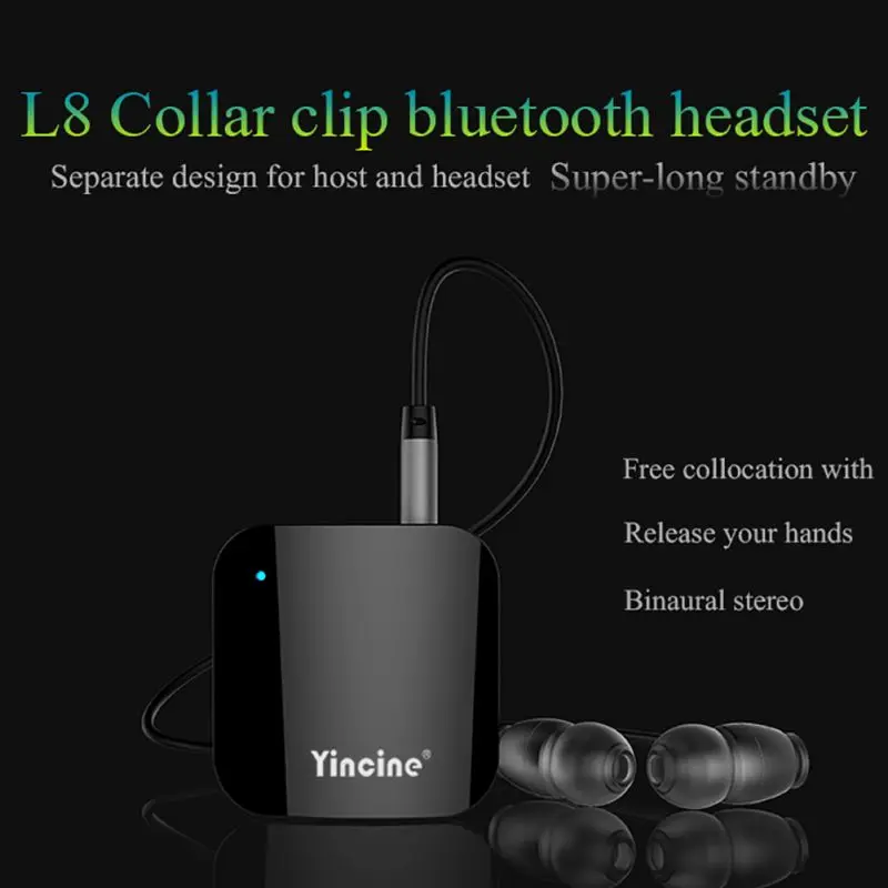 L8 Clooar Clip Bluetooth Earphones Stereo Audio Music Hands free Earbuds For iOS Android