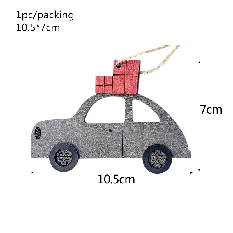 Деревянная Рождественская подвеска в виде лося, автомобиль, милые мини украшения на елку, подвесной декор, сделай сам, новогодняя, рождественская подвеска, подвесные украшения для вечеринки, детский подарок - Цвет: S01