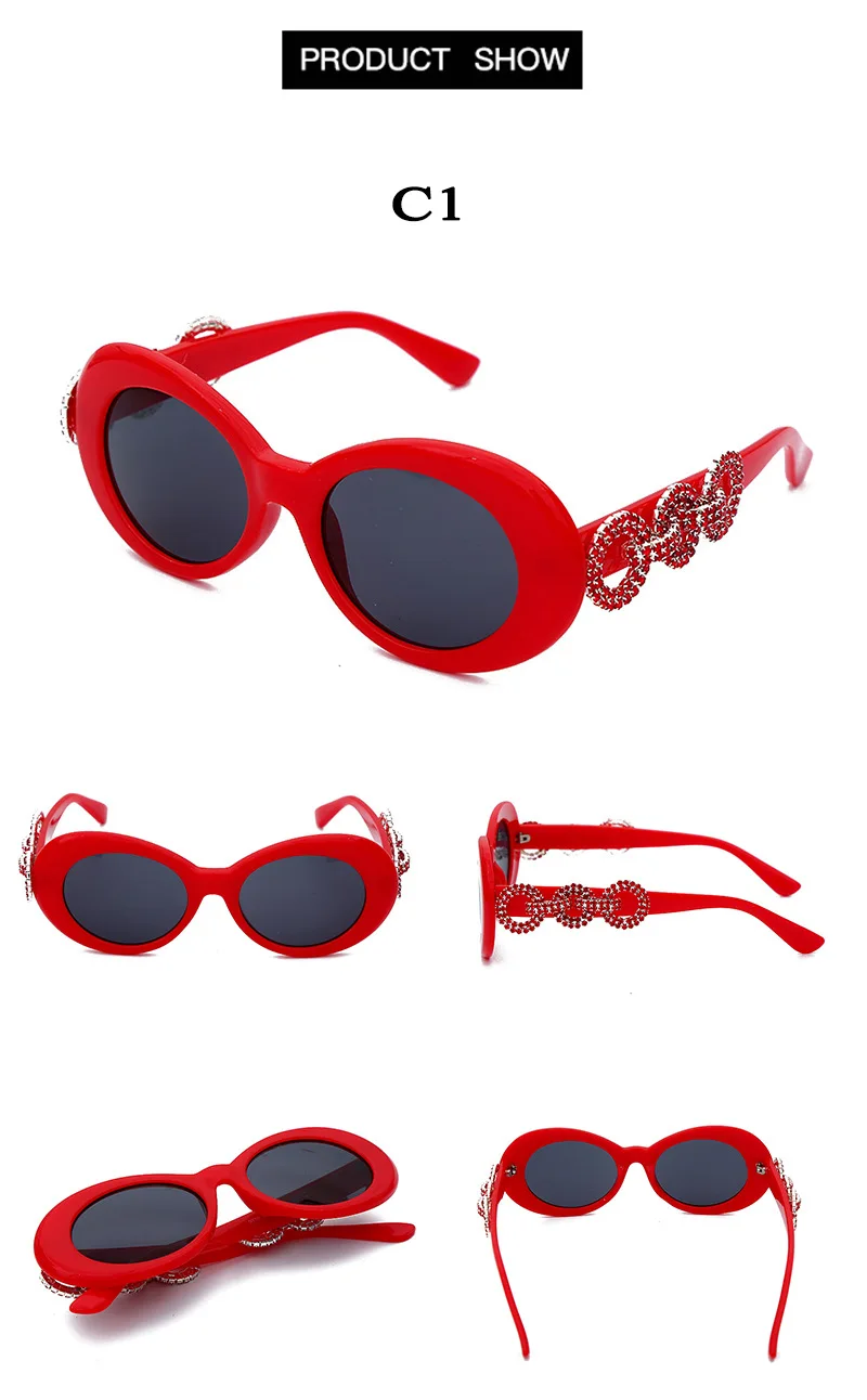Diamond Rhinestone Sunglasses Women Men Luxury Crystal Sun Glasses Clear Lens Oversized Frame Sun Glasses Vintage Shades FML