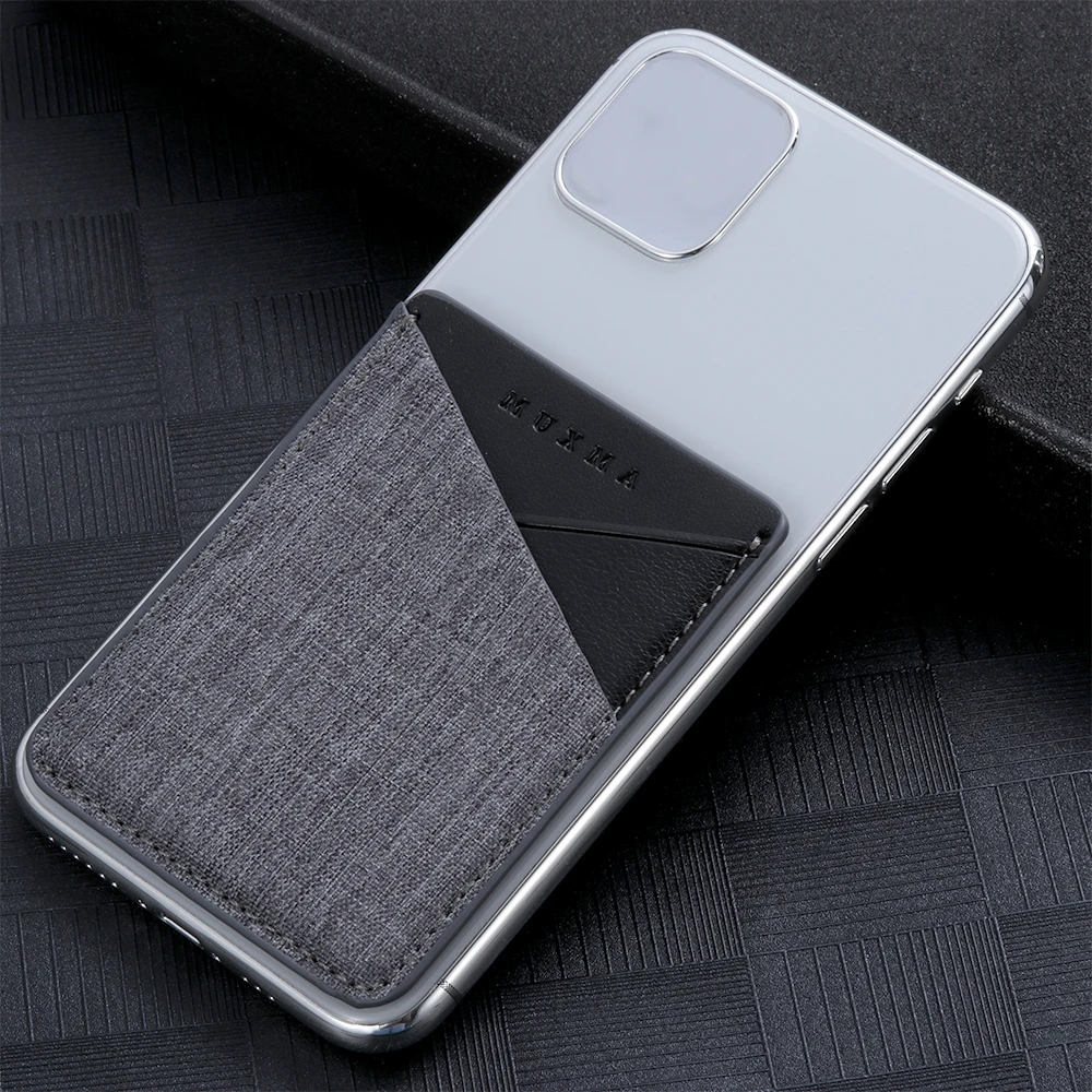 Универсальный чехол-кошелек с наклейками для карт, держатель для карт, держатель для карт из парусины, полиуретановый самоклеящийся эластичный карман для мобильного телефона