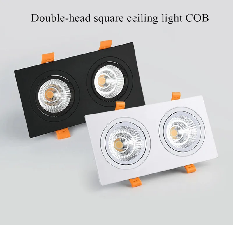 Dimmable high quality LED COB Spotlight Ceiling lamp AC85-265V 14W 18W 24W Aluminum recessed downlights square led panel light