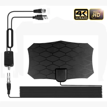 

Flat Indoor TV Aerial HD Signal Amplifier HDTV Digital TV Antenna HDTV 80 Miles Range VHF UHF TV Antenna For Digital TV
