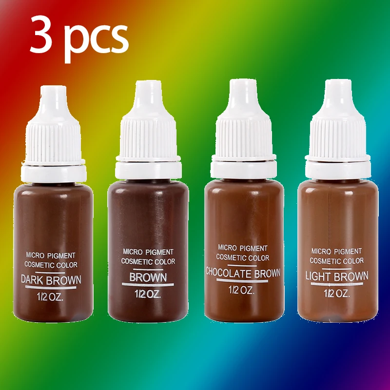 

4 colors Permanent Makeup Micro pigments Set BTCH Tattoo Ink Cosmetic 15ml Kit For Tattoo Eyebrow Lip Make up Mixed color