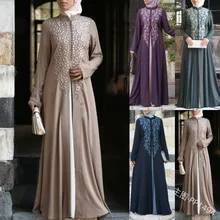 Новые женские Абая, для мусульман, платье, плюс размер, турецкий кафтан хиджаб вечернее платье поддельные 2 шт. Исламская одежда