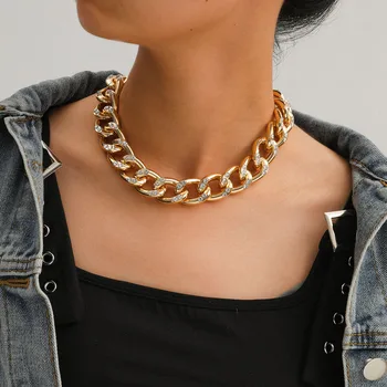 

Europe and America Cross Border Hot Selling Fashion Parts Creative New Products Chain Necklace Simple Cool Micro Diamond Set