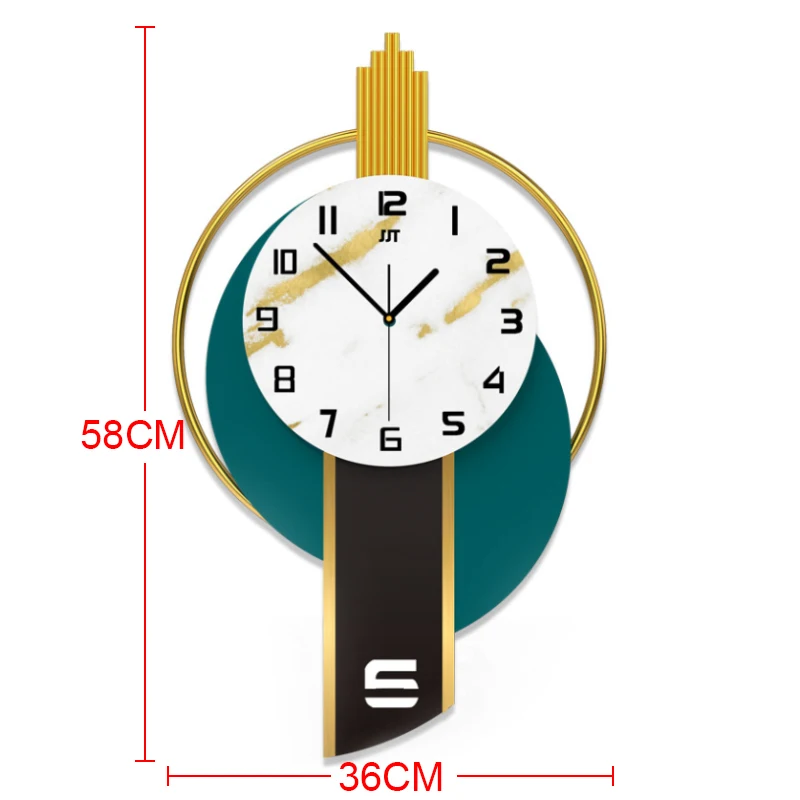 Large Wall Clock White Simple Metal Mirror Clock B  
