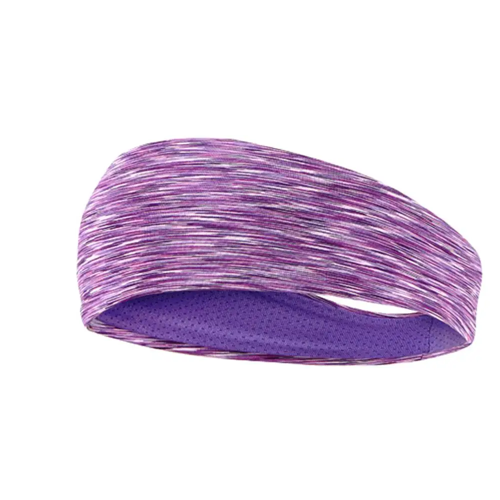 Унисекс широкая спортивная повязка от пота на голову головная эластичная повязка повязки для волос#4U22 - Цвет: Фиолетовый