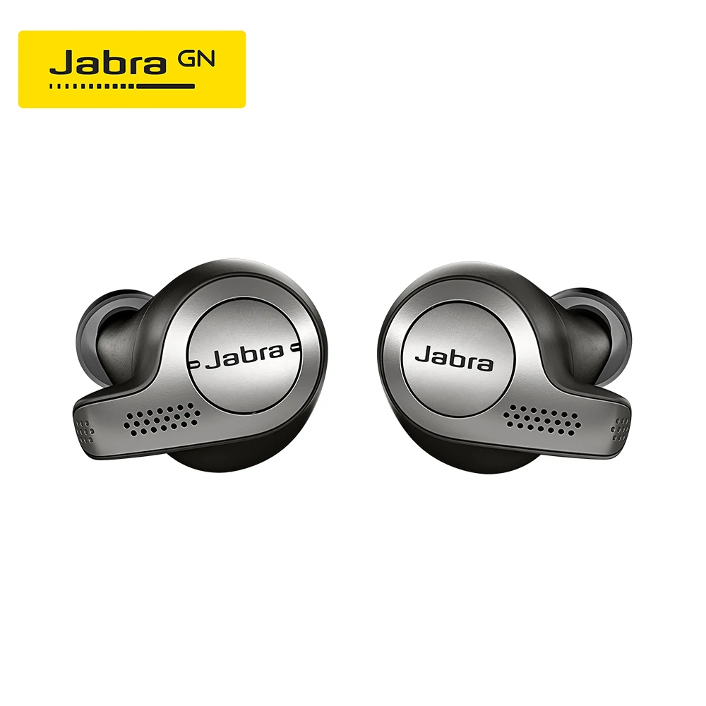 Беспроводные наушники Jabra Elite 65t Alexa с зарядным чехлом титановый черный золотой