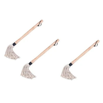 

3 Pcs Wood Barbecue Sauce Brush BBQ Basting Mop Grill Basting Brush for Barbecue, Chicken Legs, Wings, Vegetables,Etc.