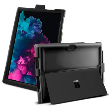 

For Microsoft Surface Pro 3 4 5 6 Tablet Case Silicone Shell Anti-Drop Anti-Slip Shockproof Sleeve+Pen Groove Flip Stand Case