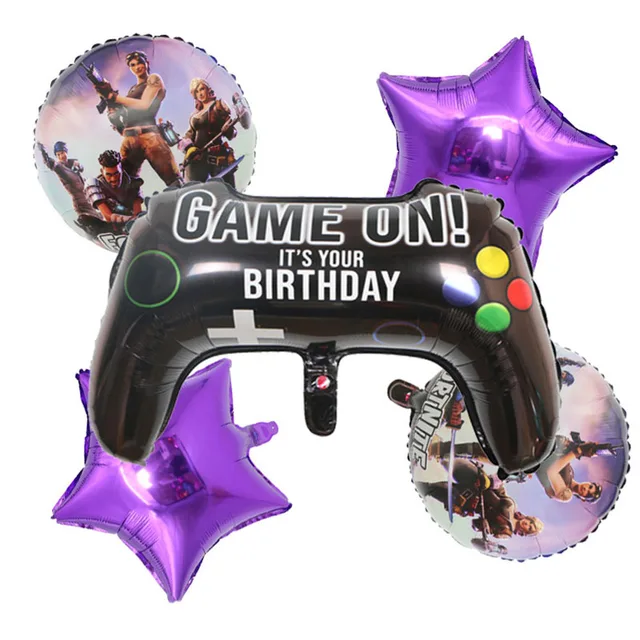 6pcs/set Fortnite Birthday Party Decoration Balloon Set Age Number 0 to 9 Optional Aluminum Film Balloon Kid's Christmas Gift 3