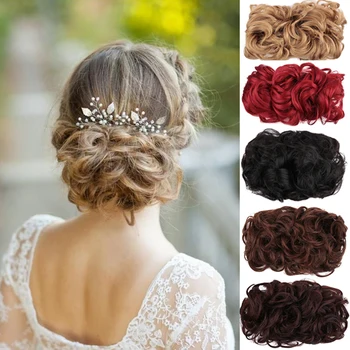 

DIANQI Elastic Rubber Band Large Coke Chignon Synthetic Hair Two Comb Cord Clips Chignon Chignon Hair