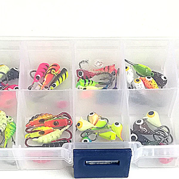 54Pcs And Boxes Fishing Lure Winter Ice Fishing Hooks Hard Bait Pesca Tackle Isca Artificial Bait Crankbait Swimbait