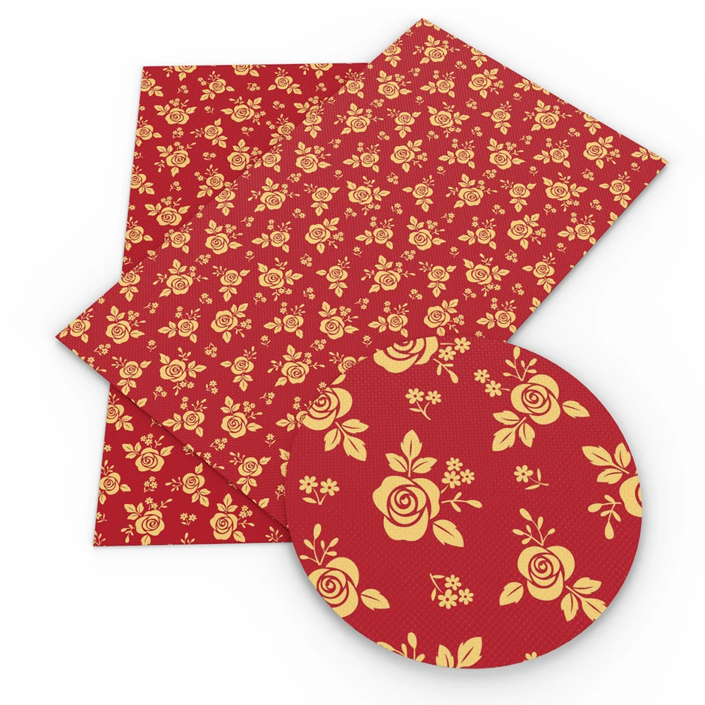

David accessories 20*34cm Heart Printed Faux Synthetic Leather Sheets for Bows Leatherette Fabric for Patchwork DIY ,1Yc8015