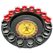 16PCS Transparent Glass Bar Russian Turntable Shooting Glass Wine Cup Roulette Game Shot Glasses Bar Funny Tools