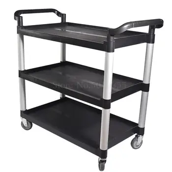 

Thickened three-story carts collecting dining car restaurant collecting bowl car hotel trolley multi-function mobile service