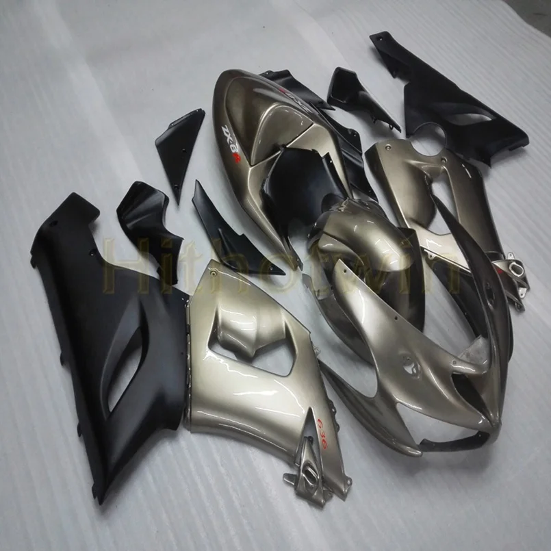 Пользовательский капот мотоцикла для ZX-6R 2005-2006 моторные Обтекатели литья под давлением зеленый белый - Цвет: S