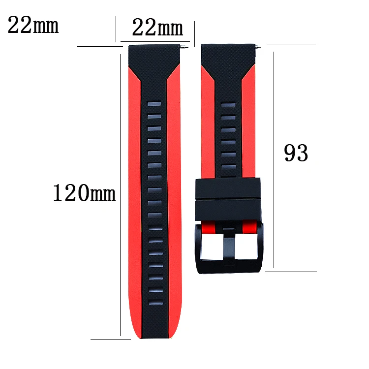 FIFATA 20 мм/22 мм замена силиконовый ремешок для samsung Galaxy Watch 46/42 мм ремешок для часов для Huami Amazfit Stratos 3/GTR/GTS/Bip