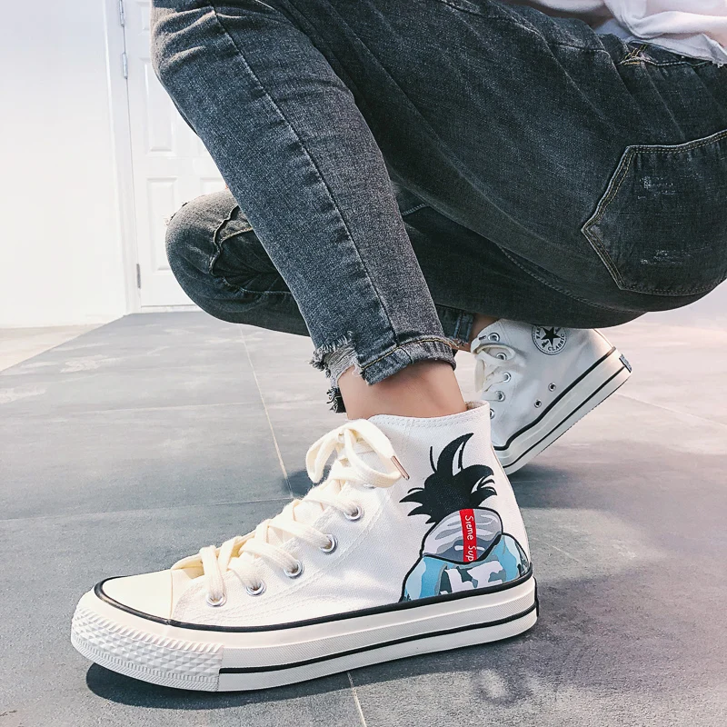 INSTANTARTS парусиновая обувь Вулканизированная-кроссовки Dragon-Ball Cool High-Top Man Vegeta Super-Blue