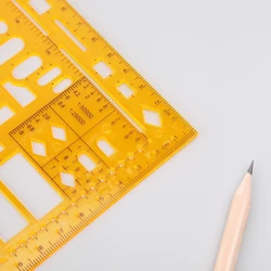 L9NA Durable K Resin Military Drawing Template Drafting Ruler Stencil Measuring Tool