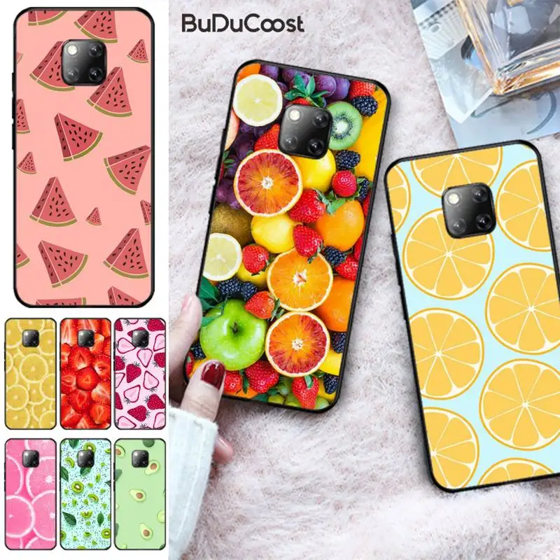 

Manton Summer fun fruits Cover Black Soft Shell Phone Case For Huawei Mate 9 20X 10 30 20Pro 10 20Lite NOVA 3I 3E 4 5 5I PRO