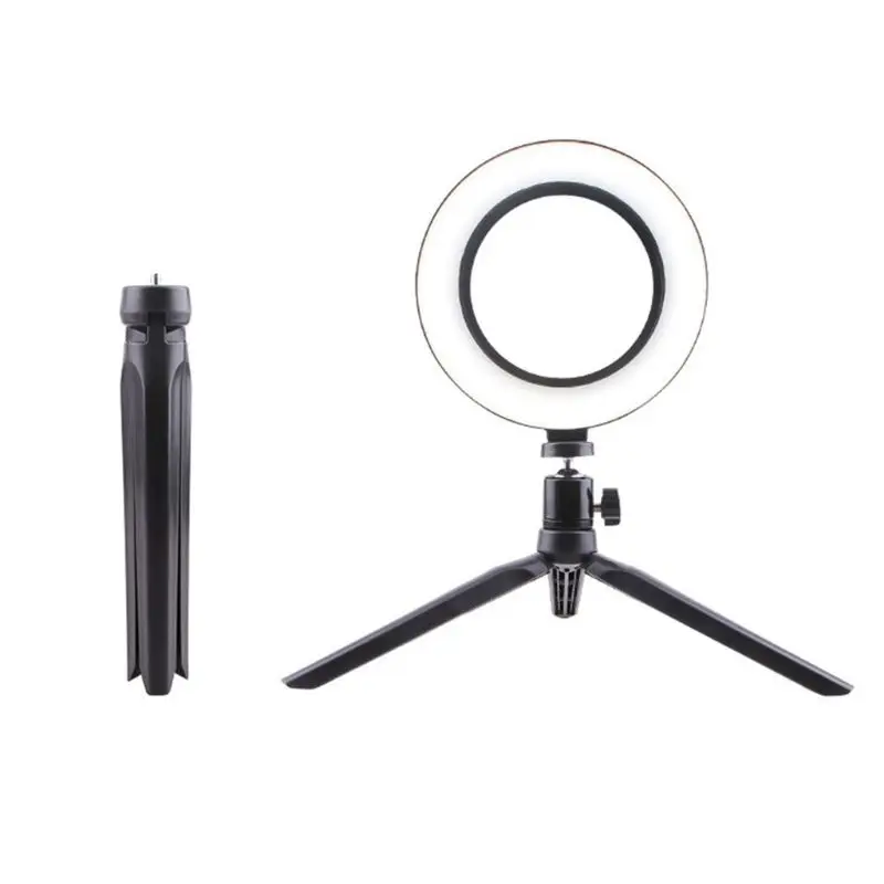 

Adjustable Tripod Stand Selfie Ring Light with Phone Holder Mini LED Camera Ringlight for Video Photography Compatible