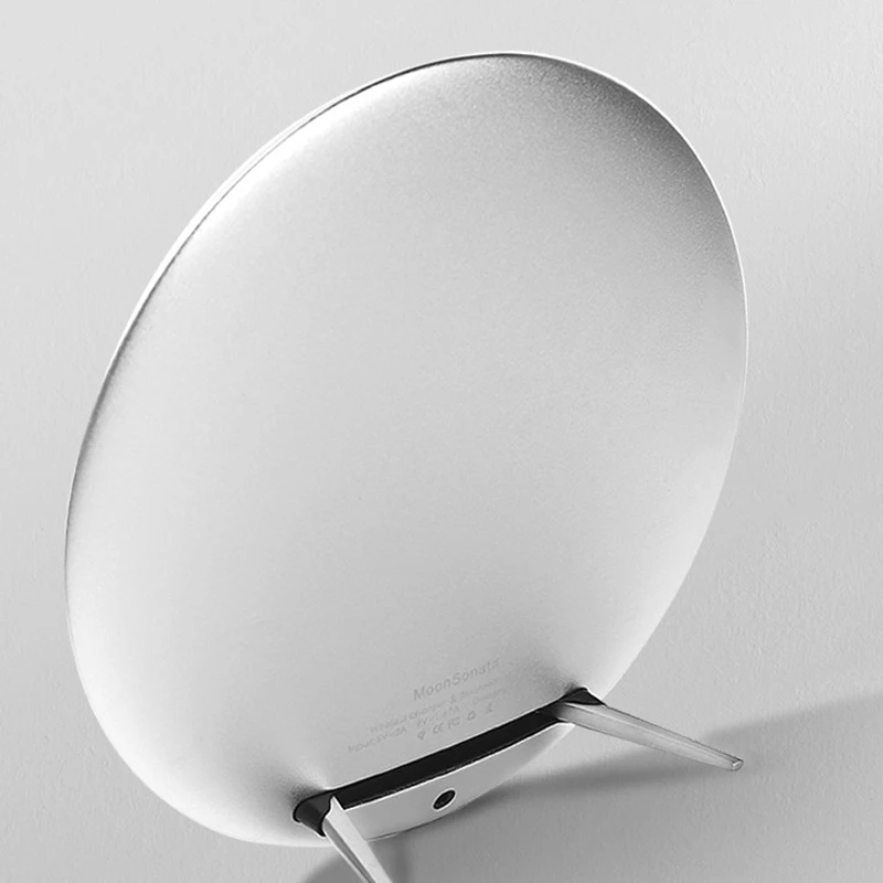Беспроводное зарядное устройство Qi металлическая колонка с Bluetooth стереозвук