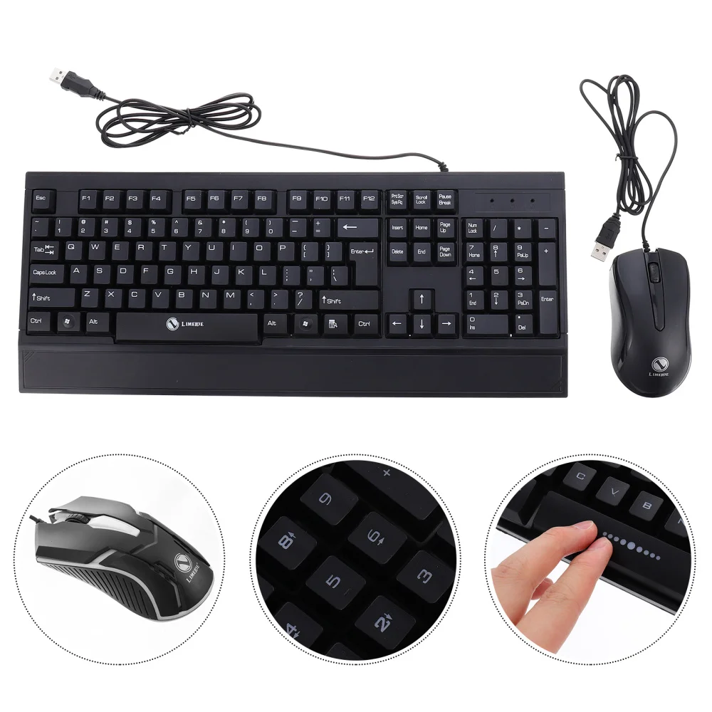 

1 Set Keyboard Mouse Combo Business Mouse USB Keyboard Waterproof Keyboard Computer Supply for School Office Home Dorm