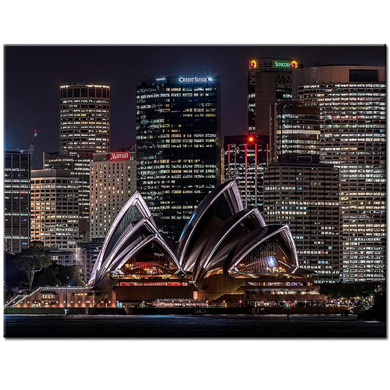 LIPHISFUN Full Round London Full Square Diamond embroidery Cross stitch Bridge Castle DIY 3D Diamond painting Scenery City Night - Цвет: 1