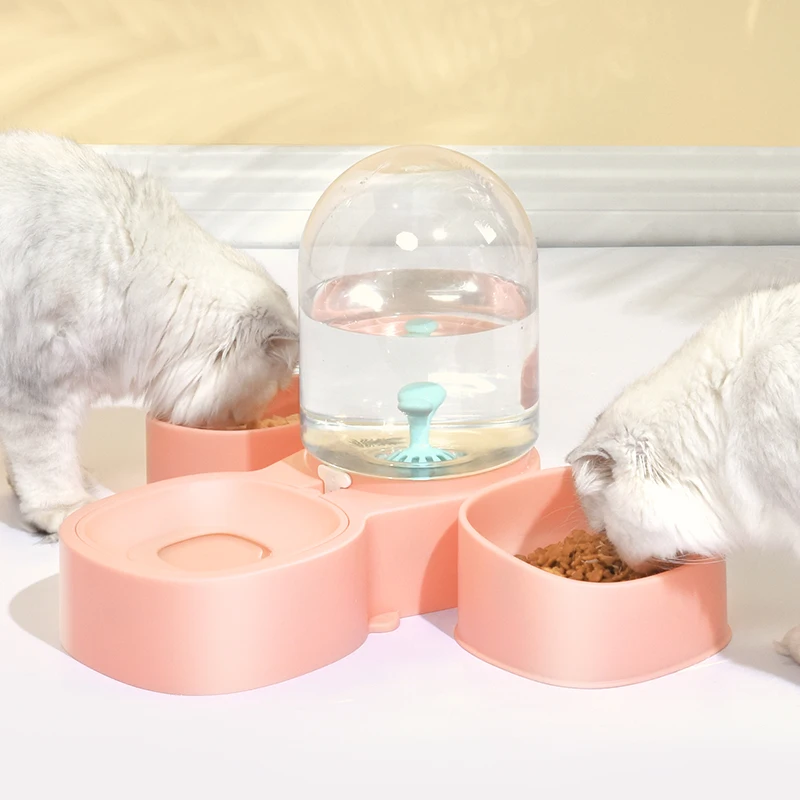 Pet Dog Cat Bowl Fountain Automatic Water Food Feeder Dispenser Container For Cats Dogs Drinking Eating Pet Supplies Hot Sale