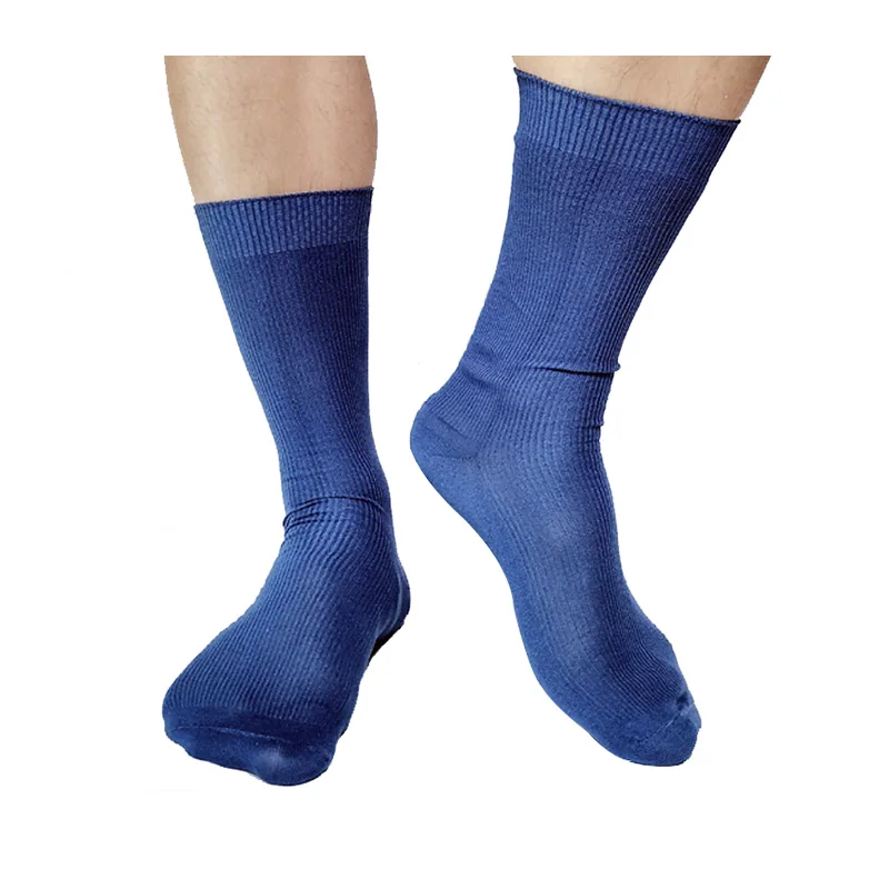 Мужские шелковые носки сексуальные деловые зимние однотонные мужские строгие