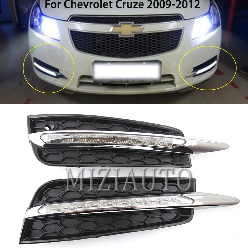Светодиодный дневной ходовой желтый и белый свет 9 светодиодный DRL для Chevrolet Cruze 2009-2012 DRL с поворотным сигналом регулируемый светильник функция