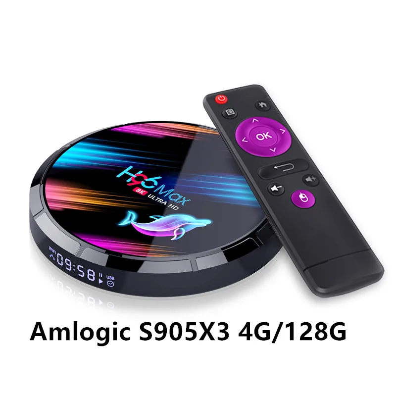 H96 X3 8K Android Smart tv-Box Amlogic S905X3 четырехъядерный телеприставка медиаплеер Поддержка 3D HDMI IP tv Netflix Youtube - Цвет: STB.2G.128GX3BK