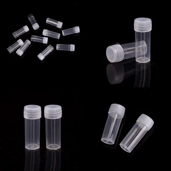 

10pcs Centrifuge Plastic Test Tubes Bottles Vials Sample Containers Powder Craft with Screw Caps Refillable Bottles 5ml