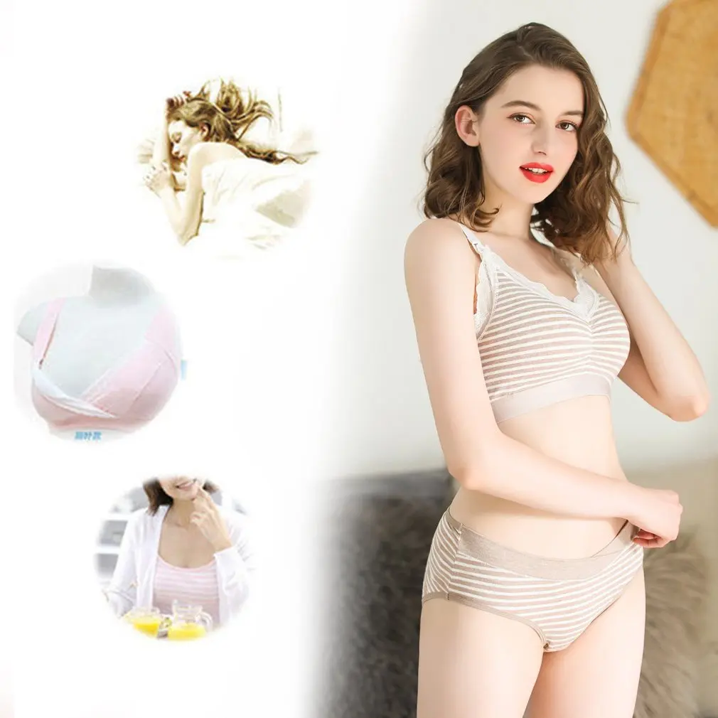 Бюстгальтер для кормящих мам без стального кольца, хлопковое нижнее ...