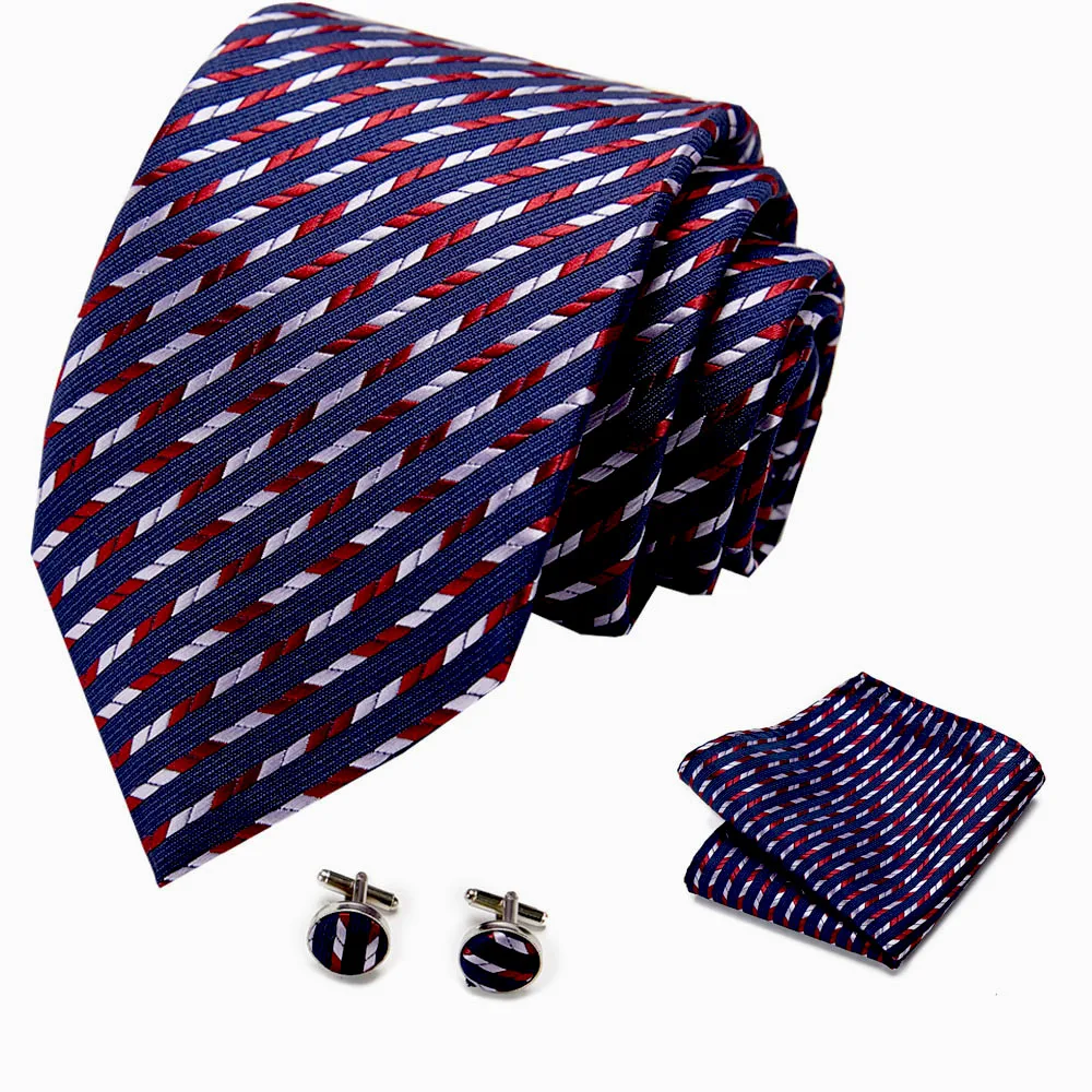 

Men's 7.5cm 100%Silk Paisley Necktie Luxury Tie Set Wedding Tie Hanky Cufflinks Set