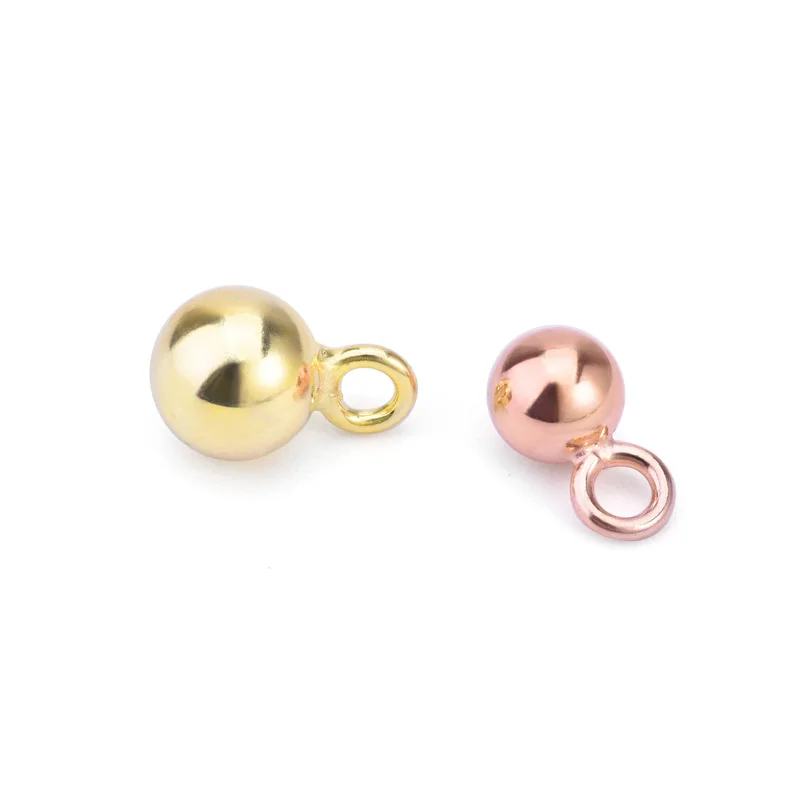 Круглые бусины шармы из серебра 925 пробы под розовое золото 4 мм 5 2 шт.|diy accessories|beads